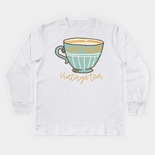 taylor swift, vintage tea, cardigan Kids Long Sleeve T-Shirt